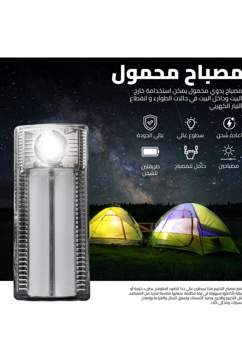 FX-1308 Rechargeable Emergency Lantern/Basic Emergency Light, LED Bulb for Home, Work, and Camping Use - White 2 Built-in Lights - Image 3