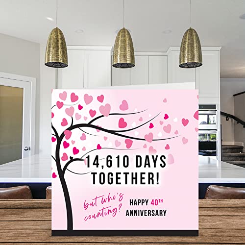 Stuff4 Funny Ruby Anniversary Card for Wife or Husband - 14610 Days Together - I Love You Gifts, Happy 40th Wedding Anniversary Cards for Partner, 5.7 x 5.7 Inch Greeting Cards for Fortieth Anniversaries - Image 3
