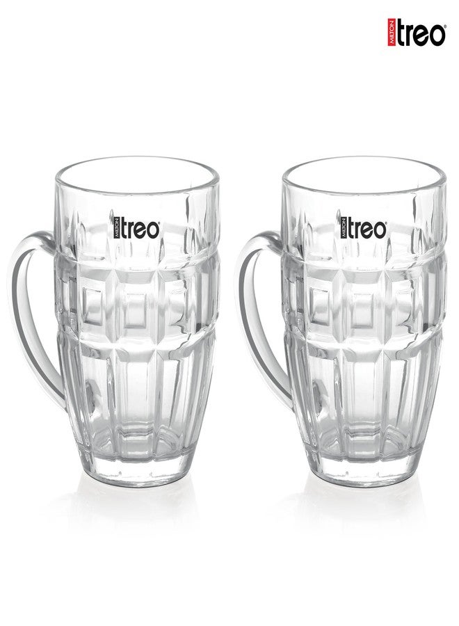 Treo by Milton Windsor Beer Mug Glasses for Beer, Juice, Mocktail | Scratch Resistant & Easy to Clean | Dishwasher Safe Mug | Transparent | Set of 2, 400 ml Each - Image 2
