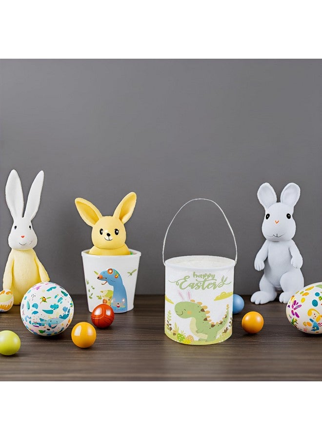 TIBAOLOVER Dinosaur Easter Bucket Easter Basket for Kids Baby Storage Basket Cute Toy Storage Bin Organizer Shelf Book Basket Easter Room Decor(Dinosaurs) - Image 5