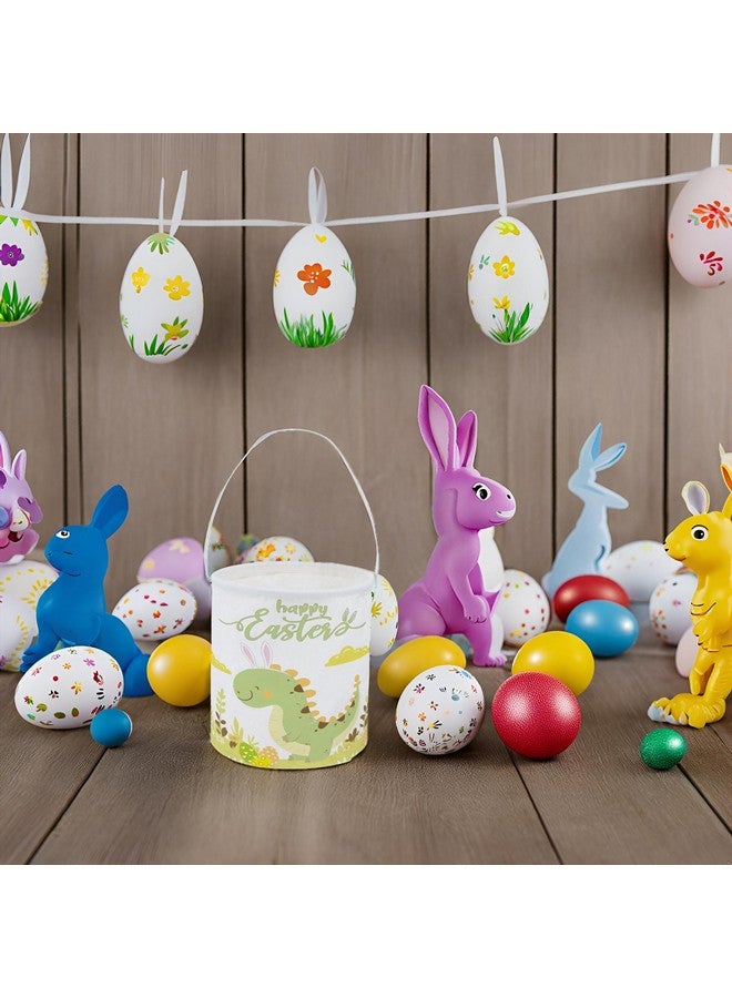 TIBAOLOVER Dinosaur Easter Bucket Easter Basket for Kids Baby Storage Basket Cute Toy Storage Bin Organizer Shelf Book Basket Easter Room Decor(Dinosaurs) - Image 3