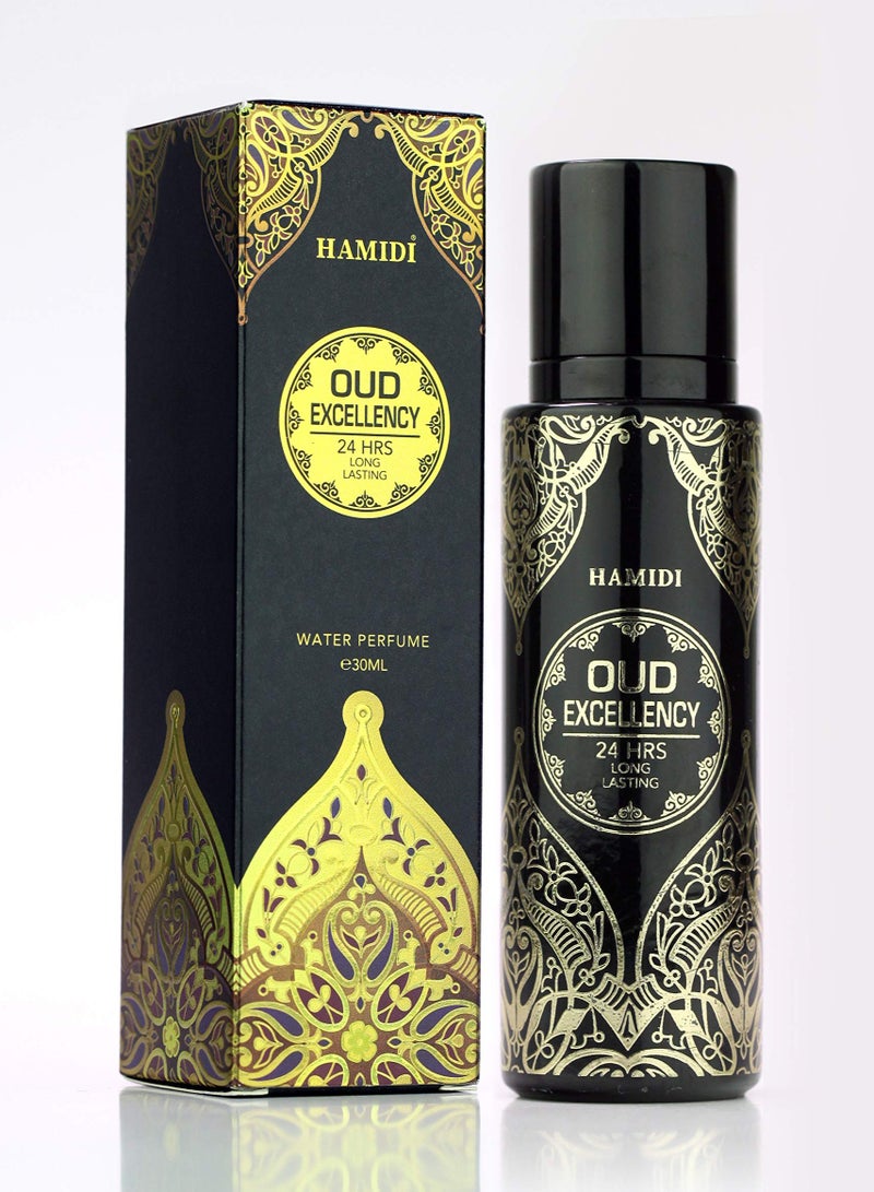 Hamidi Deluxe Collection Oud Excellency 30ml, Water Perfume, Eau De Parfum, For Unisex