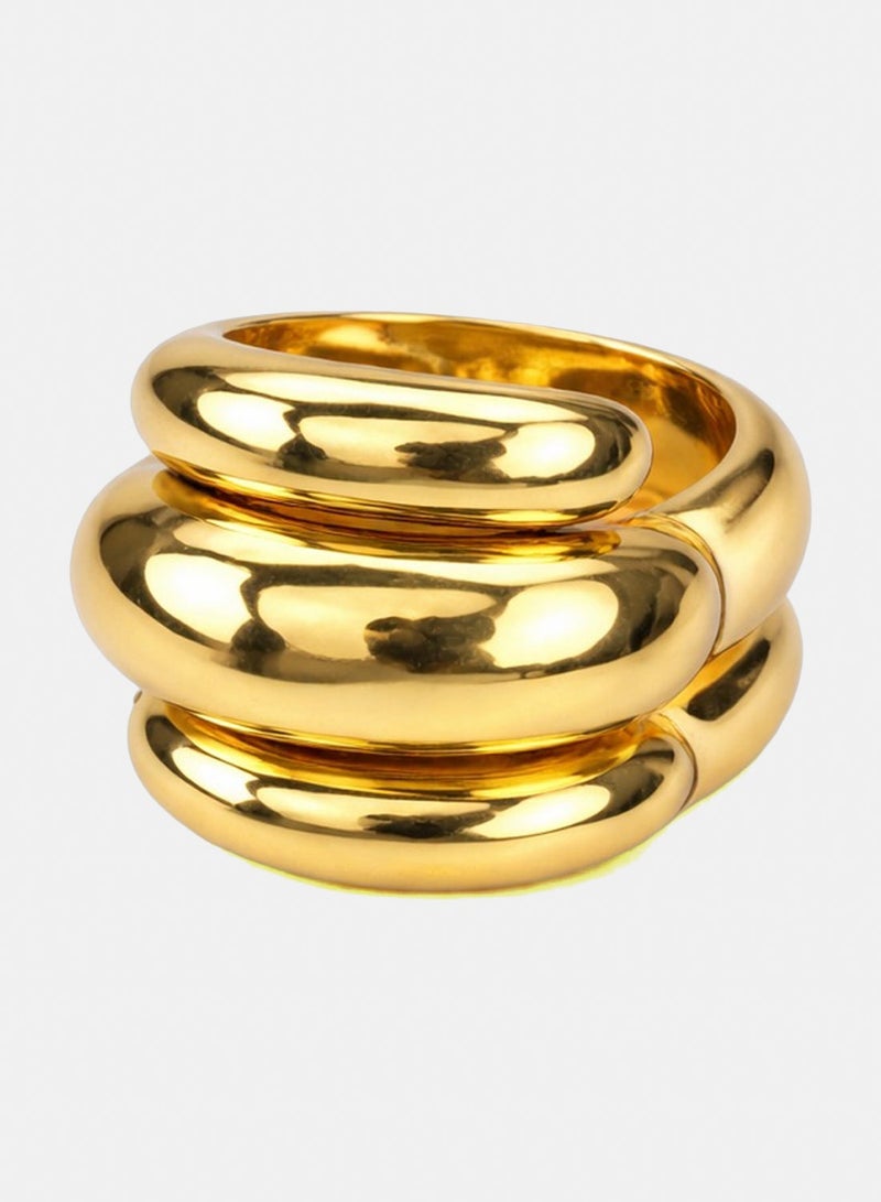 Urban Jewel Statement Layered Ring (Stainless Steel) - Image 2