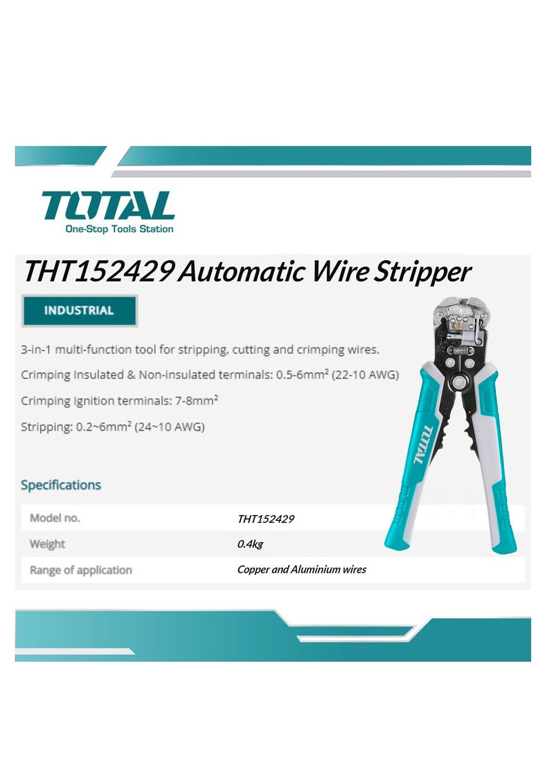 TOTAL THT152429  Automatic Wire Stripper, Cutter, and Crimper Tool with Voltage Detection