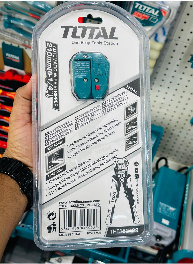 TOTAL THT152429  Automatic Wire Stripper, Cutter, and Crimper Tool with Voltage Detection