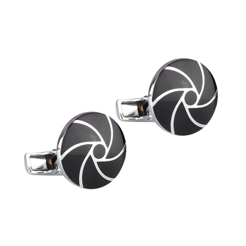 TRIPIN Cufflinks For Men Combo Set Silver Black Colour For Office Corporate Party French Cuff Shirts Shirt Suit Blazer In A Gift Box 47-319 - Image 3