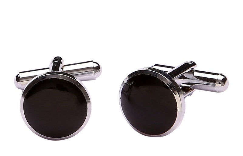 TRIPIN Cufflinks For Men Combo Set Silver Black Colour For Office Corporate Party French Cuff Shirts Shirt Suit Blazer In A Gift Box 47-319 - Image 2