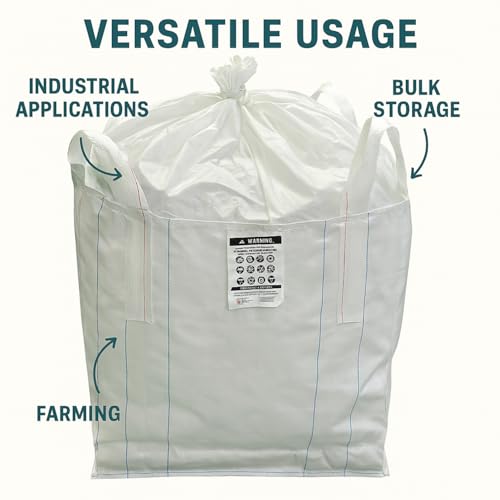 Jumbobagshop FIBC Bulk Bag – Heavy Duty & Super Sack 1000 Kg Bag, 90L X 90W X 90H, Skirt Top and Bottom Flat, Woven Polypropylene Bags For Sand, Industry, Agriculture, Farm Storage, Building Materials - Image 3