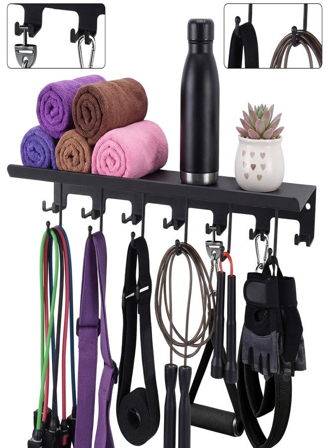 Novabright Double Row Hooks Floating Shelf Compatible with Tonal Accessories, T-bracket Lock Adapters Hanger, Wall Mount Home Gym Storage Rack for Fitness Equipment - Image 1