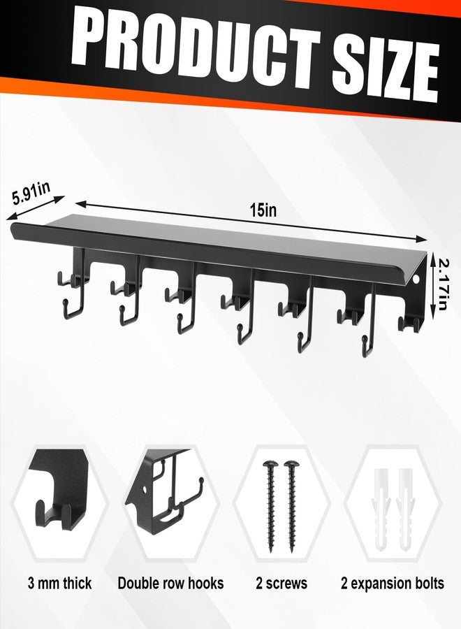 Novabright Double Row Hooks Floating Shelf Compatible with Tonal Accessories, T-bracket Lock Adapters Hanger, Wall Mount Home Gym Storage Rack for Fitness Equipment - Image 2