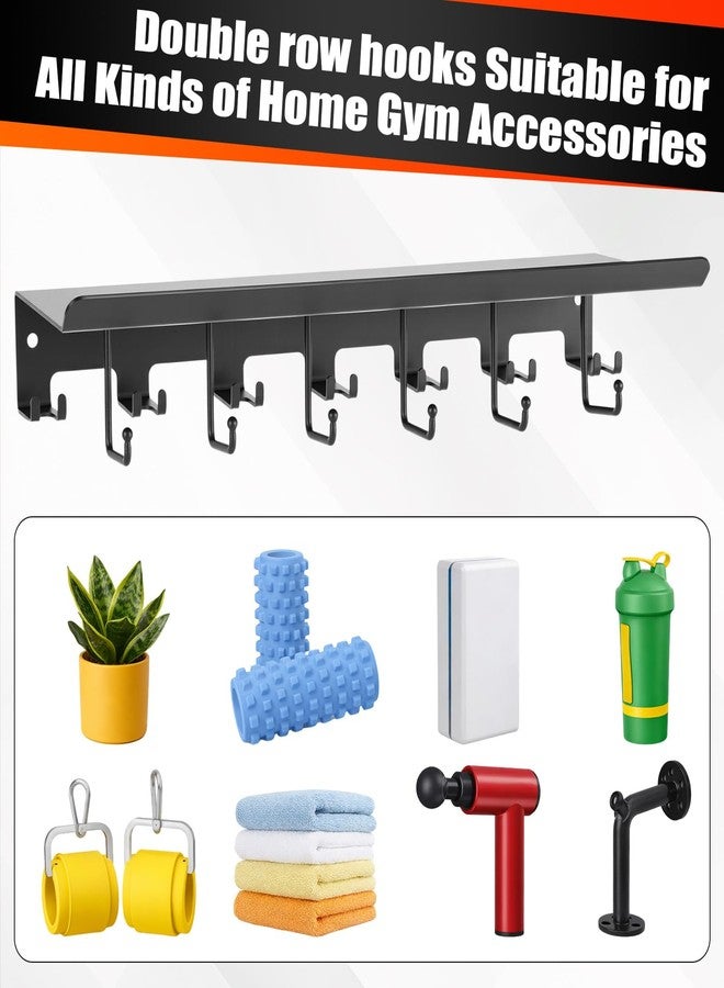 Novabright Double Row Hooks Floating Shelf Compatible with Tonal Accessories, T-bracket Lock Adapters Hanger, Wall Mount Home Gym Storage Rack for Fitness Equipment - Image 4