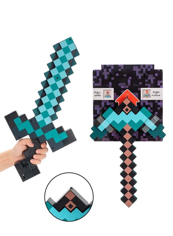 Halamodo 2 into 1 sword and pickaxe toy set, With Light and Producing Sound- for Pretend Play & Costumes, for Boys & Girls - for Role-Play, Outdoor Fun & Costume Accessories - Image 4