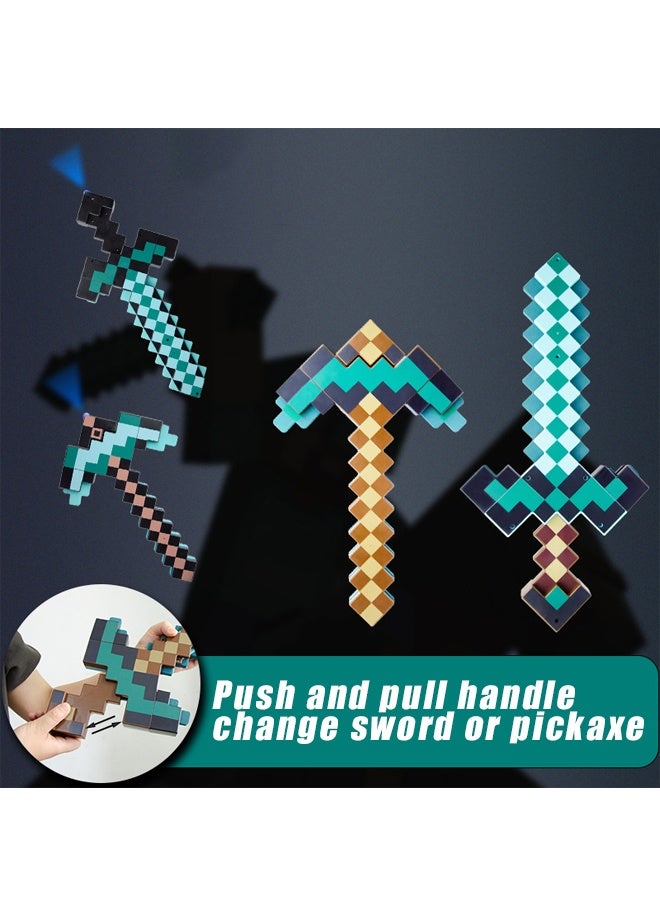 Halamodo 2 into 1 sword and pickaxe toy set, With Light and Producing Sound- for Pretend Play & Costumes, for Boys & Girls - for Role-Play, Outdoor Fun & Costume Accessories - Image 3