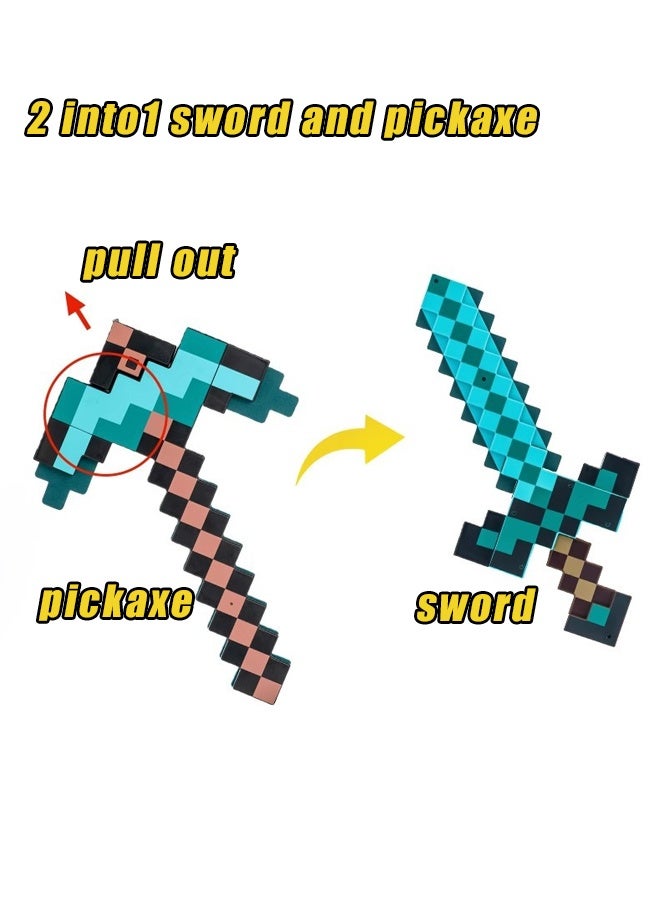 Halamodo 2 into 1 sword and pickaxe toy set, With Light and Producing Sound- for Pretend Play & Costumes, for Boys & Girls - for Role-Play, Outdoor Fun & Costume Accessories - Image 2