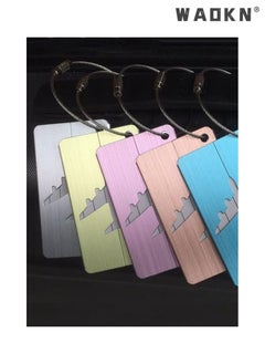 WAOKN 5 PCS Aluminum AlloyLuggage Tags, Metal Luggage Tags,Boarding Passes, Aircraft Luggage Tags Suitcase Tag with Name Address Information Card Paper Waterproof Card and Wire Loop  - Image 2