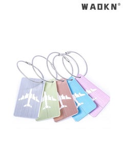 WAOKN 5 PCS Aluminum AlloyLuggage Tags, Metal Luggage Tags,Boarding Passes, Aircraft Luggage Tags Suitcase Tag with Name Address Information Card Paper Waterproof Card and Wire Loop  - Image 3