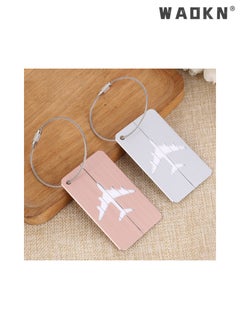 WAOKN 5 PCS Aluminum AlloyLuggage Tags, Metal Luggage Tags,Boarding Passes, Aircraft Luggage Tags Suitcase Tag with Name Address Information Card Paper Waterproof Card and Wire Loop  - Image 4