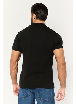 French Connection Men Regular Fit Embroidered Logo Short Sleeves Polo, Black  - Image 4