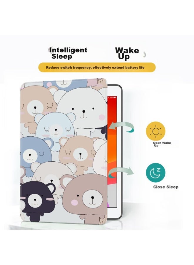 Stryfer Compatible With Honor V6 Protective Case, 10.4-inch Smart Magnetic Honor Tablet V6 Protective Case, Slim Shockproof Krj-an00 Leather Case - Cute Bear - Image 5