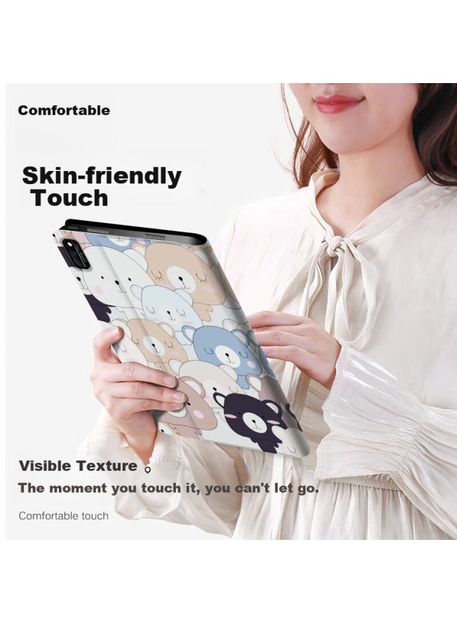 Stryfer Compatible With Honor V6 Protective Case, 10.4-inch Smart Magnetic Honor Tablet V6 Protective Case, Slim Shockproof Krj-an00 Leather Case - Cute Bear - Image 3