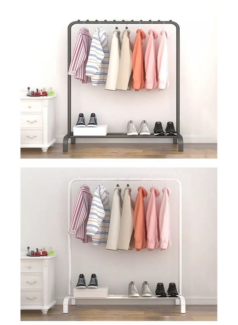 French clothes stand and organizer, single, metal, Forfarji, single vertical stand and 1 metal shelf, clothes organizer and holder for bags and shoes, holds up to 20 kg, various colors  - Image 1