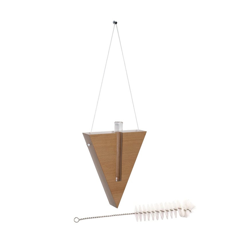 LABZIO Home Stylish Wooden Triangle Flower Vase with Glass Test Tube – Elegant Diwali Decor for Homes, Offices & Cafes – Modern Indoor Floral Display & Festive Gift Idea - Image 5