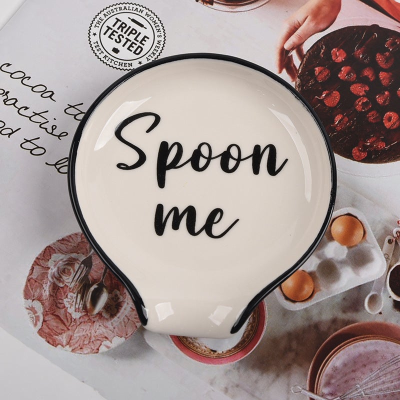 Ceramic Coffee Spoon Spoon Holder Decals Spray Glaze Printing Ceramic Spoon Holder Spoon Holder White Spoon Holder - Image 3
