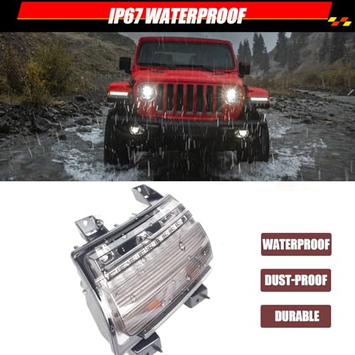 KAKABAS LED Fender Light Sequential Turn Signal Light Lamp Compatible With Jeep Wrangler JL 2018-2023, Front Wheel Eyebrow Light, Not Fit Sport Model - Image 5