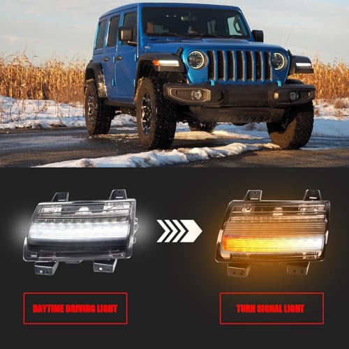 KAKABAS LED Fender Light Sequential Turn Signal Light Lamp Compatible With Jeep Wrangler JL 2018-2023, Front Wheel Eyebrow Light, Not Fit Sport Model - Image 3