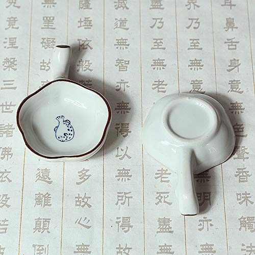 Woonsoon Multifunctional Inkwell Dish Porcelain Handmade Ink Well Inkstone with Brush Holder for Chinese Japanese Calligraphy Painting Practice - Image 4