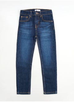 Web Denim Web Denim Cotton Regular fit Washed Comfortable Light Blue Mid Rise Jeans For Boys  - Image 1