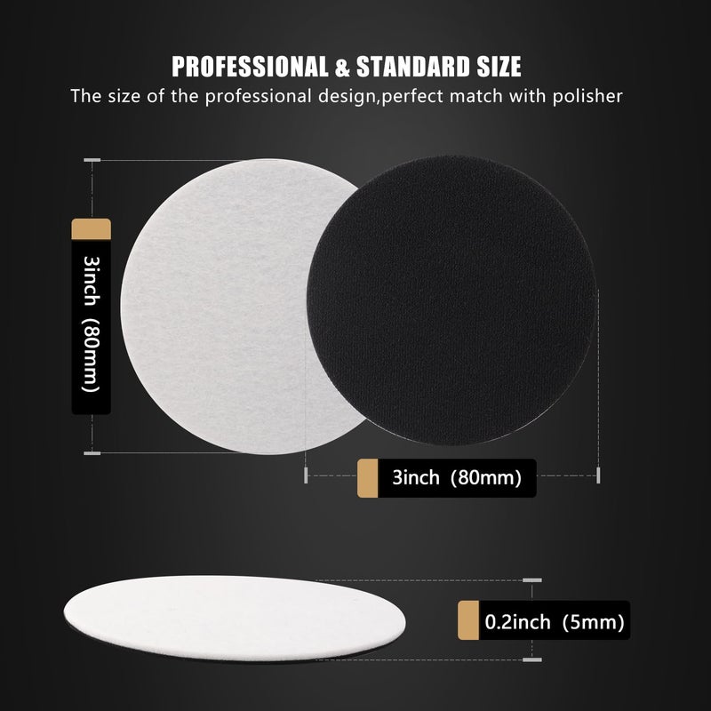 SPTA Glass Polishing Pad, SPTA 5 Pcs 3''(80mm) Car Glass Polishing Discs Microfiber Polishing Buffing Pad, Glass Scratch Removal Kit for Correct Damaged Window Cleaning Glass, Removing Stubborn Waterspots - Image 2