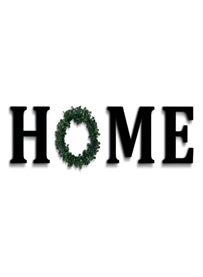 Chalk My Theme HOME Letters With Wreath Wooden Sign Wall Art Home Decoration - Image 1