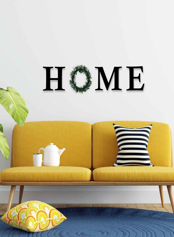 Chalk My Theme HOME Letters With Wreath Wooden Sign Wall Art Home Decoration - Image 3