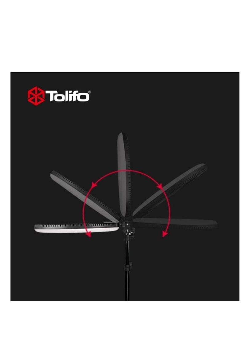 Tolifo - Tolifo R-40B AC/DC K 40W LED ring light Luminous Flux 4000 LM Remote control-Black - Image 1
