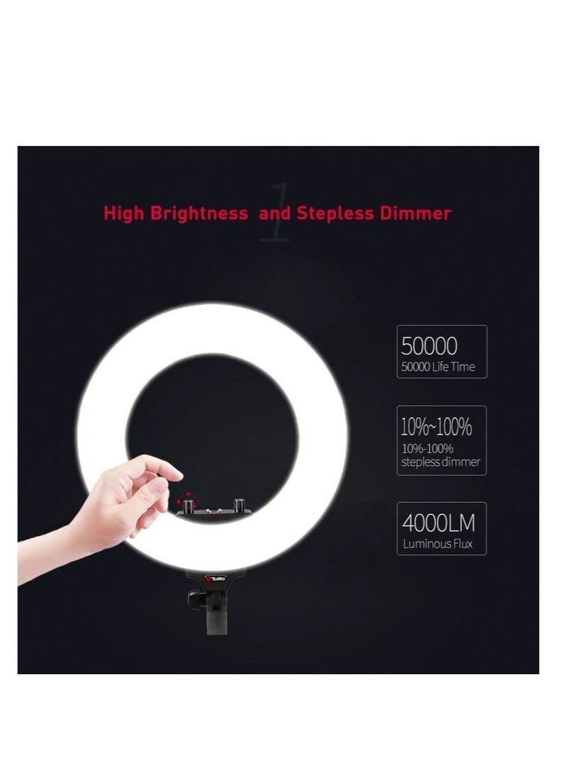 Tolifo - Tolifo R-40B AC/DC K 40W LED ring light Luminous Flux 4000 LM Remote control-Black - Image 1