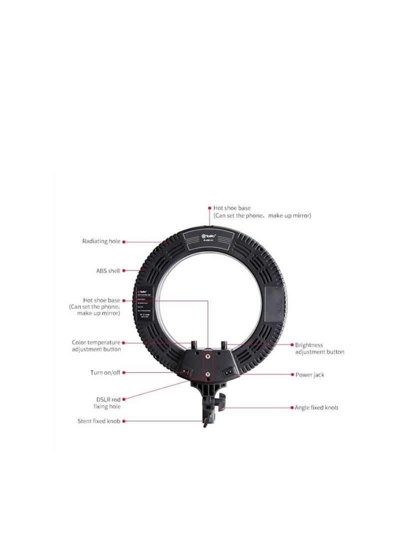 Tolifo - Tolifo R-40B AC/DC K 40W LED ring light Luminous Flux 4000 LM Remote control-Black - Image 1