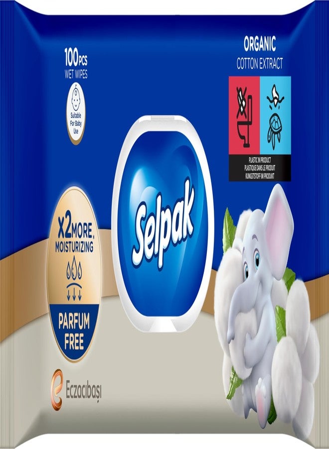 SELPAK Wet Wipes Organic Cotton Extract 100pcs - Image 1
