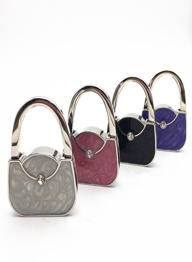 ROFLYER Handbag Shape Design Metal Foldable Purse Bag Hook Table Hanger,Set of 4 - Image 3