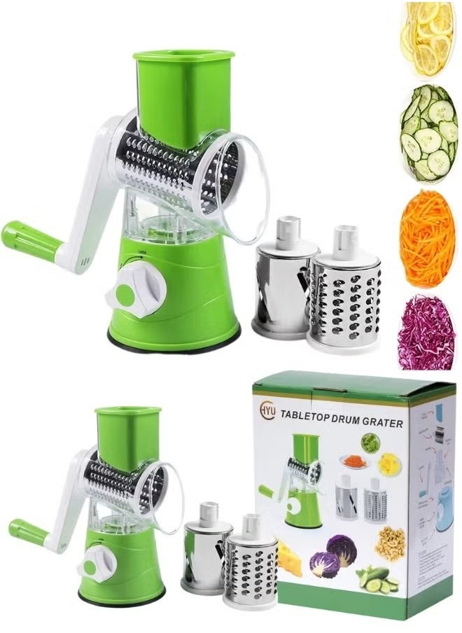 Say goodbye to kitchen fatigue and start slicing and grating in seconds! A multi-functional hand grater with a smart design and 3 rotating blades to prepare all your ingredients quickly and easily.