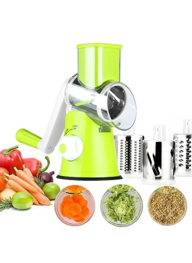 Say goodbye to kitchen fatigue and start slicing and grating in seconds! A multi-functional hand grater with a smart design and 3 rotating blades to prepare all your ingredients quickly and easily.