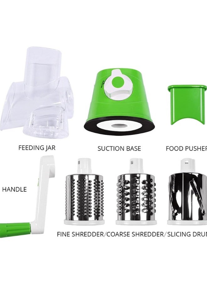Say goodbye to kitchen fatigue and start slicing and grating in seconds! A multi-functional hand grater with a smart design and 3 rotating blades to prepare all your ingredients quickly and easily.