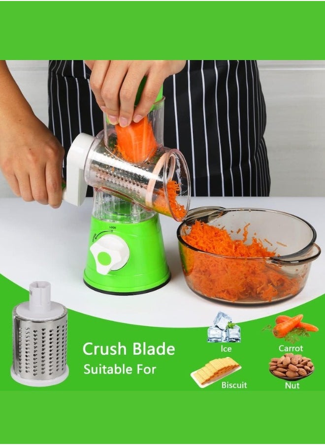 Say goodbye to kitchen fatigue and start slicing and grating in seconds! A multi-functional hand grater with a smart design and 3 rotating blades to prepare all your ingredients quickly and easily.