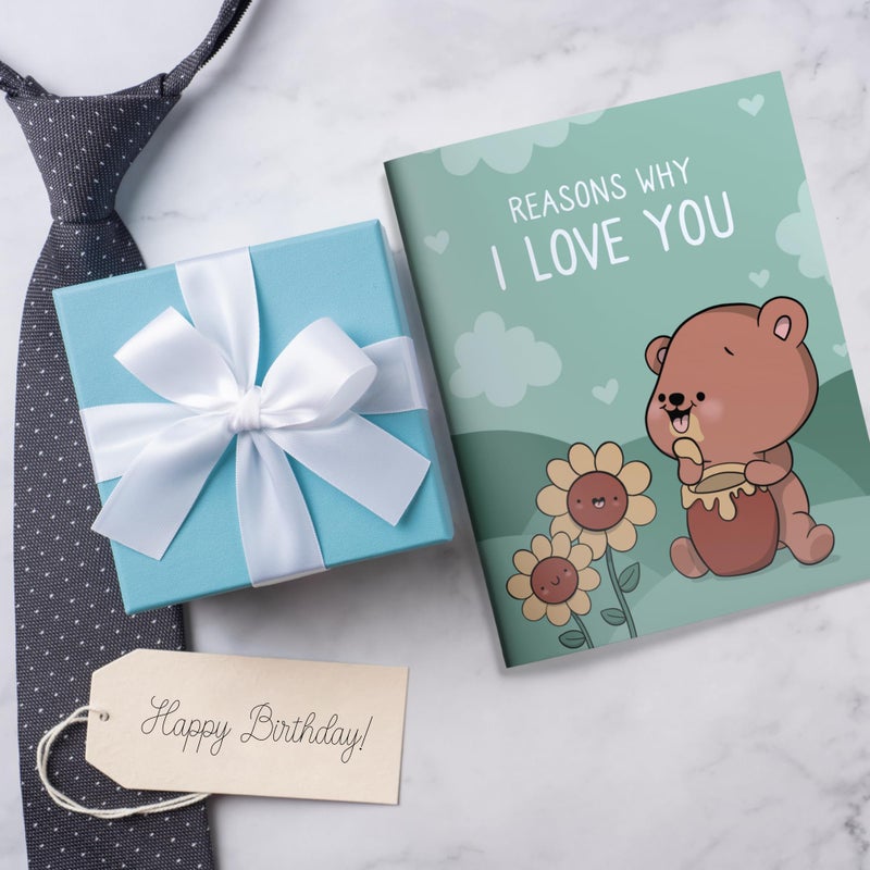ALY LOU Christmas Gift Wife Husband â€“ Fill-in Activity Journal by Aly Lou | Love Memory Book Prompts for Anniversaries, Birthdays, Special Occasions, or Just Because | Personalized Gift for Girlfriend/Boyfriend (Fill in the Blanks - Reasons Why I Love You) - Image 5