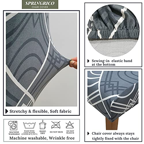 SPRINGRICO Chair Covers for Dining Room Set of 4, Stretch Dining Chair Cover, Washable Spandex Kitchen Parsons Chair Slipcovers, Removable Seat Protector for Home or Party (4 Pack, Bora Bora) - Image 5