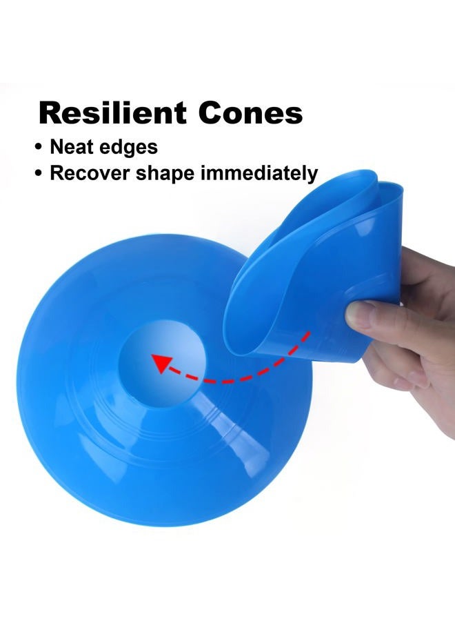 DUNCHATY 60PCS Sports Soccer Cones Agility Soccer Disc Cones with Carry Strap Carry Bag Training Soccer Cones, Field Marker Cones for Challenge Football Basketball Skating Kids Games Outdoor Indoor Sports - Image 3