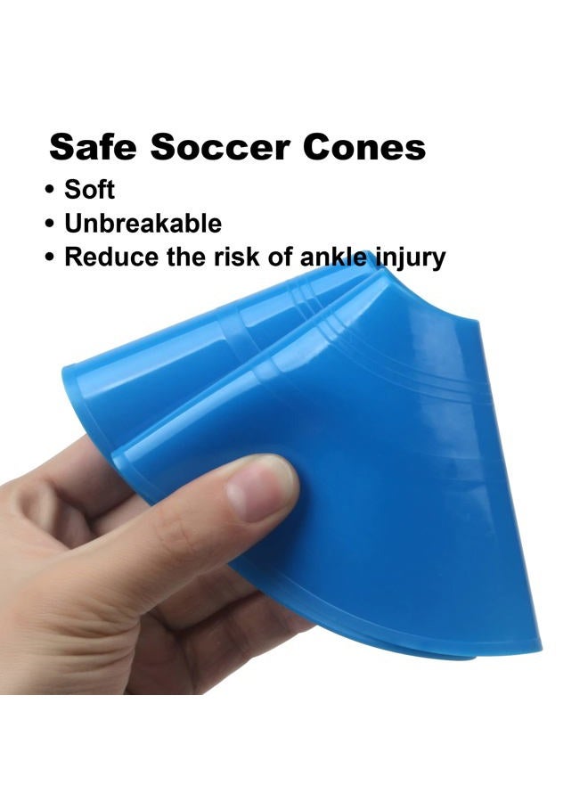 DUNCHATY 60PCS Sports Soccer Cones Agility Soccer Disc Cones with Carry Strap Carry Bag Training Soccer Cones, Field Marker Cones for Challenge Football Basketball Skating Kids Games Outdoor Indoor Sports - Image 2