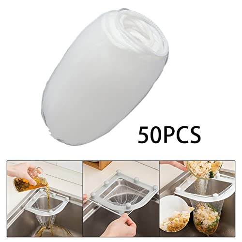 CALANDIS® 50X Sink Filter Nets Bag Mesh Bag Sink Strainers for Leftovers Drainage Without Drain Rack | Fiber | 50 Pieces Strainer Mesh Bags - Image 3