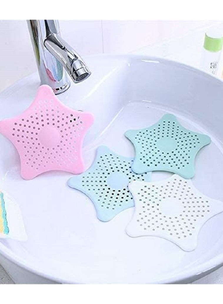MARGOUN 12-Piece Kitchen Sink Strainer Filter Star Silicone Drain Cap Bathroom Floor Hair Catcher Anti Clogging Shower Drain Cover For Kitchen Bathroom Tub Pink/Blue/Green/White - Image 2