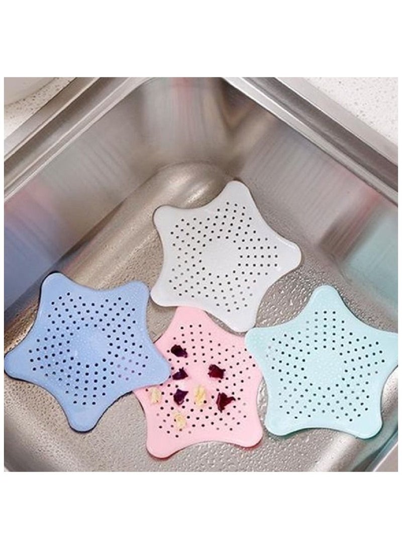 MARGOUN 12-Piece Kitchen Sink Strainer Filter Star Silicone Drain Cap Bathroom Floor Hair Catcher Anti Clogging Shower Drain Cover For Kitchen Bathroom Tub Pink/Blue/Green/White - Image 4